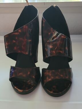 Michael Antonio Tortoiseshell Patent Open-Toe Heels NEW 8.5